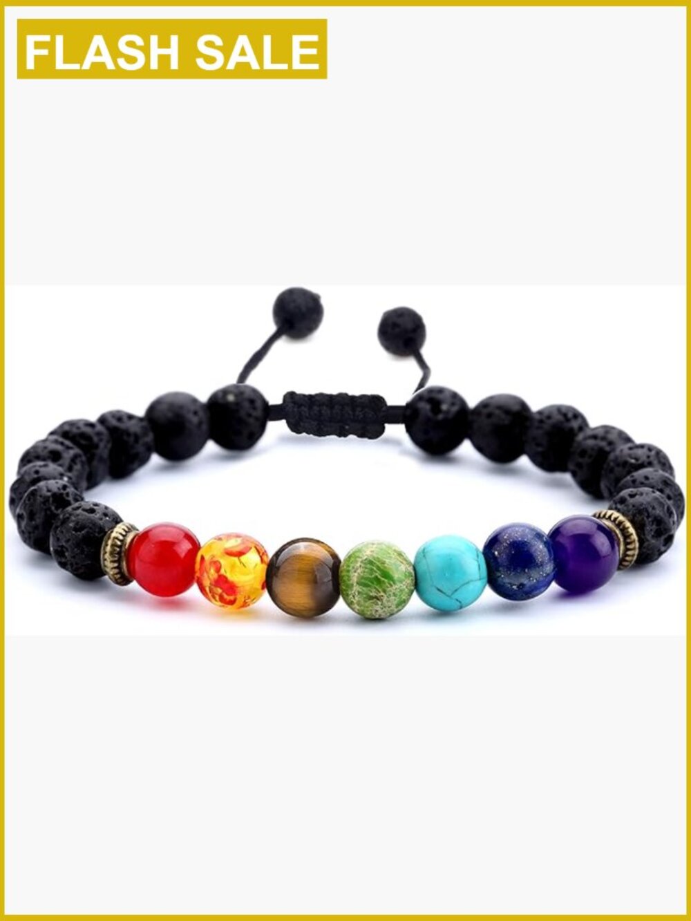 8mm Lava Rock Chakra Bracelet Braided Rope Natural Stone Yoga Bangle Unisex
